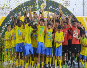 فريقَ النصر للبراعم تحت 13 عامًا يتوجون بكأس الدوري السعودي الممتاز.