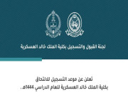 تعلن كلية الملك خالد العسكرية بوزارة الحرس الوطني عن موعد بدء التقديم (لخريجي الثانوية) للعام ١٤٤٤هـ