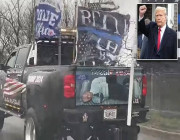 شاهد ترامب بنشر فيديو لـ بايدن مكبلاً على ظهر شاحنة ويشعل غضباً